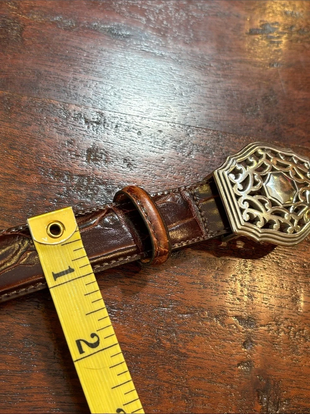 Vintage Brighton Brown Leather Belt with Silver Conchos size Medium / 30